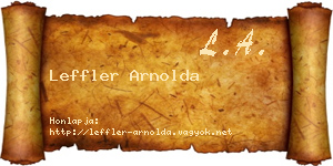 Leffler Arnolda névjegykártya